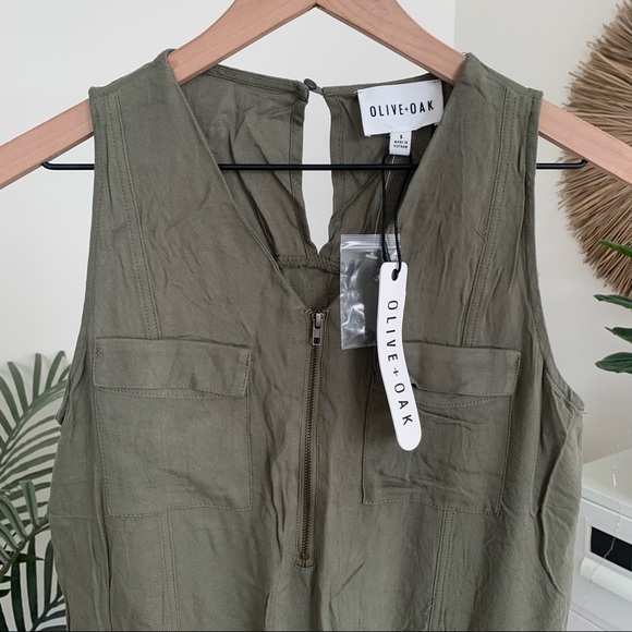 NWT Olive + Oak Set Free Olive Green Romper Small - Picture 7 of 12
